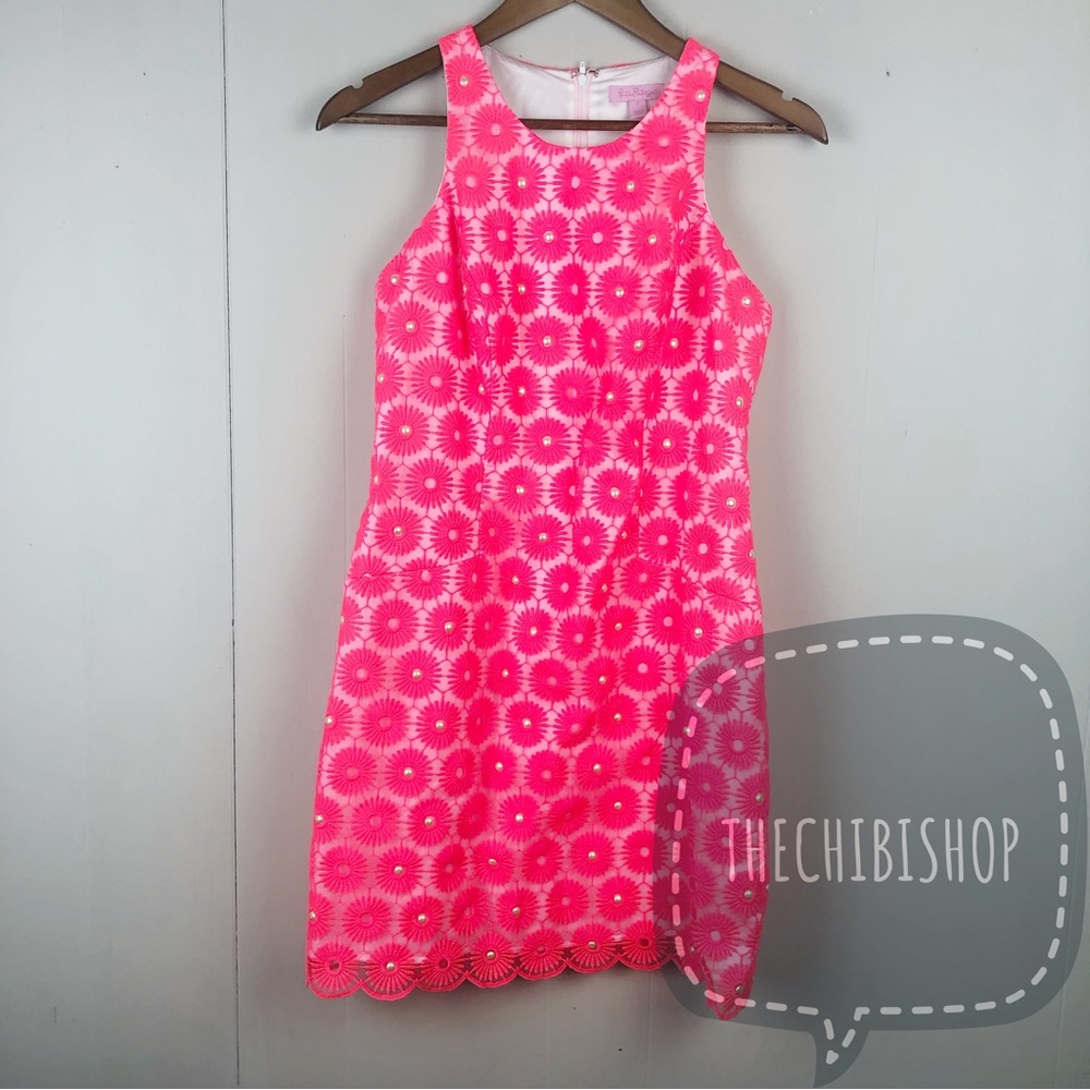 Lilly Pulitzer Fiesta Pink Pearl Pinwheel dress